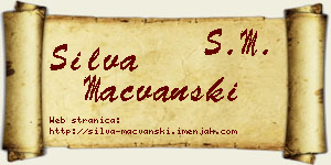 Silva Mačvanski vizit kartica